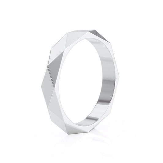 Unique Diamond Pattern Gold Wedding Band