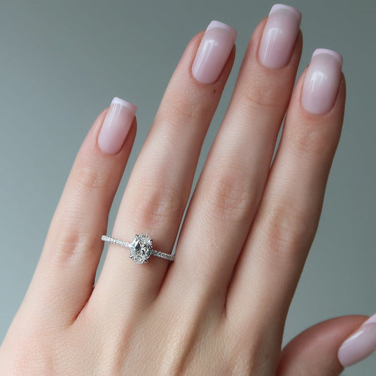 Oval Cut Moissanite Diamond Engagement Ring For Women