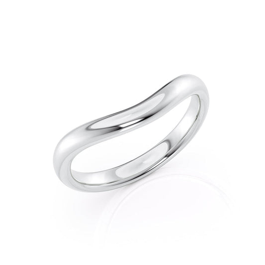 Curved White Gold Wedding Band