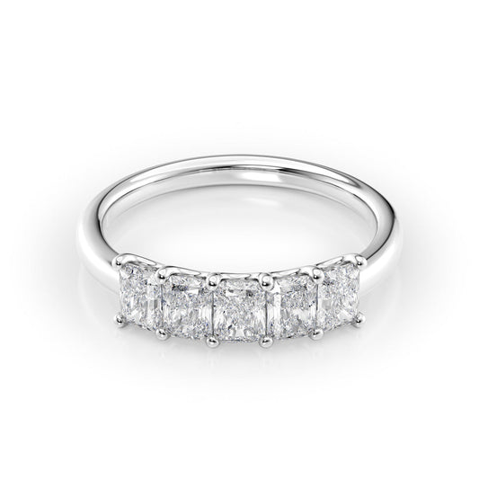 Radiant Cut Lab Grown Diamond Half-Eternity Wedding Band