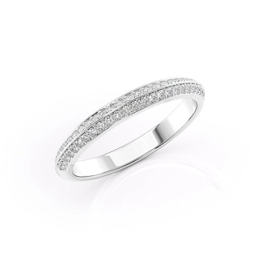 Lab Grown Round Cut Diamond band White Gold Band For Her