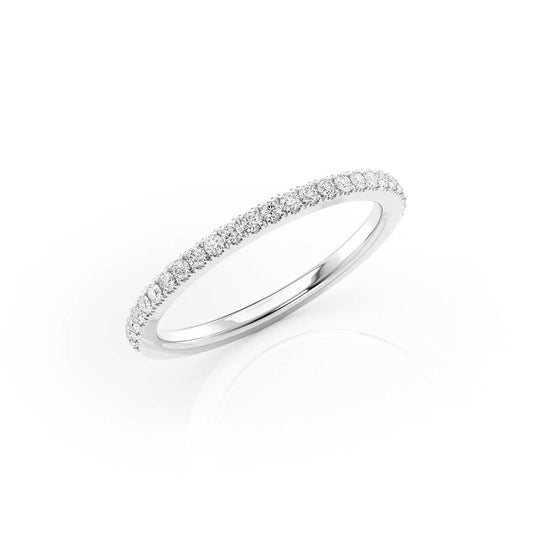 Round Lab Grown Diamond Band, Half Eternity Wedding Band