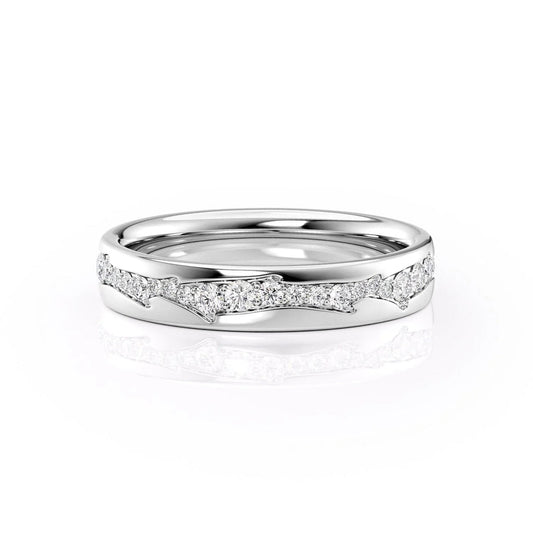 Round Cut Lab Grown Diamond Twig Cigar Ring