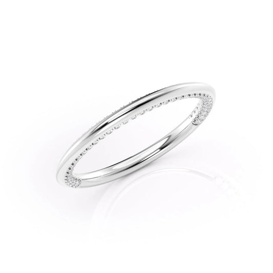 Round Lab Grown Diamond Band White Gold Band