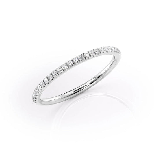 Half Eternity Wedding Band Round Diamond Stackable Matching Band