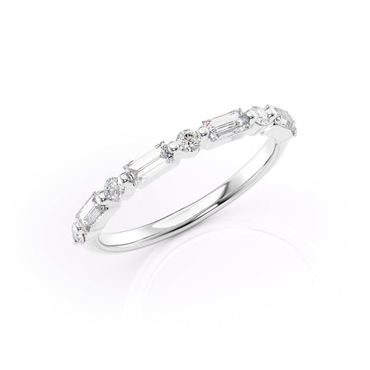 Baguette and Round Cut Diamond Band