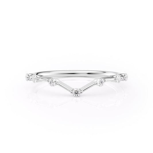 Curved White Gold Wedding Rings