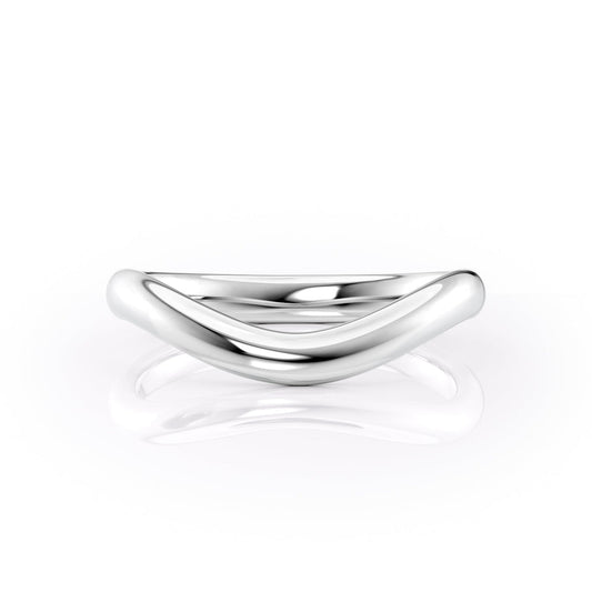 Curved White Gold Wedding Band