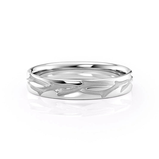 Solid White Gold Wedding Band