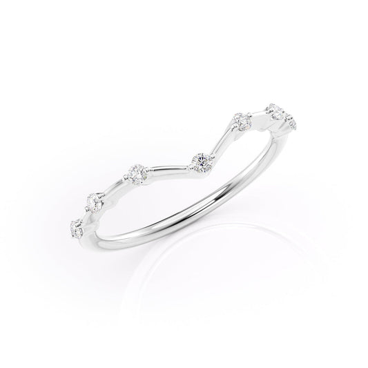 Curved White Gold Wedding Rings