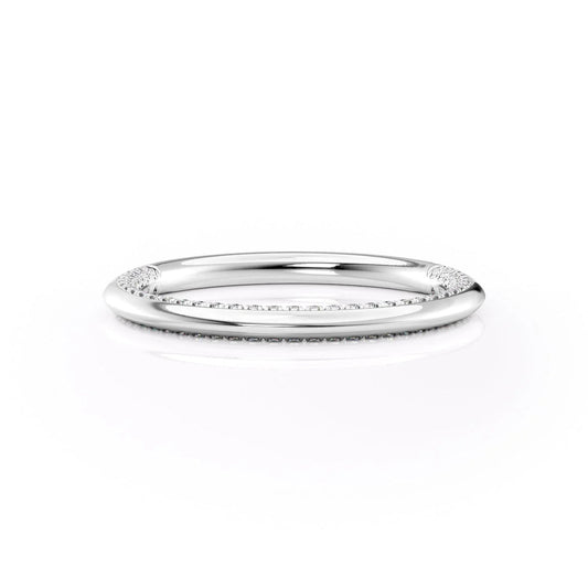 Round Lab Grown Diamond Band White Gold Band