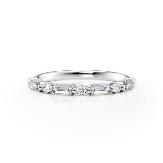 Baguette and Round Cut Diamond Band