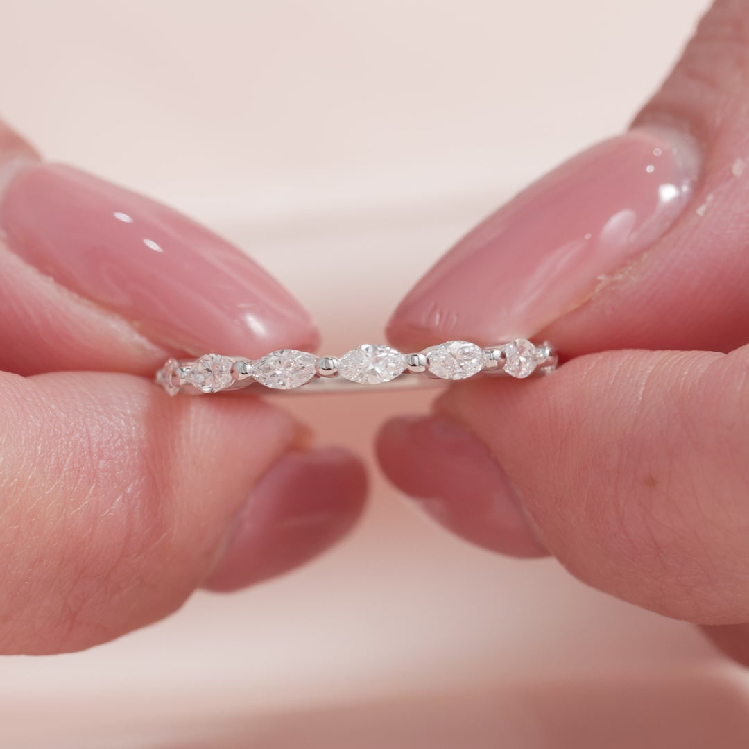 Marquise Lab Grown Diamond Wedding Band