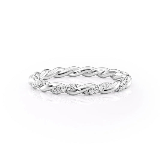Round Cut Lab Grown Diamond Gold Band