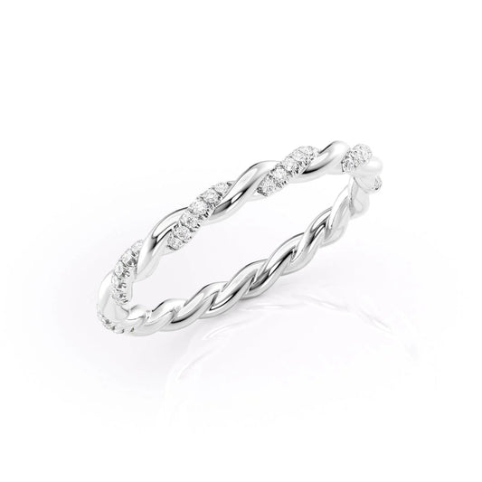 Round Cut Lab Grown Diamond Gold Band
