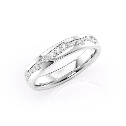 Round Cut Lab Grown Diamond Twig Cigar Ring