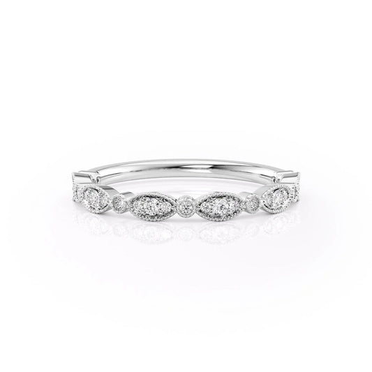 Vintage White Gold Band For Women