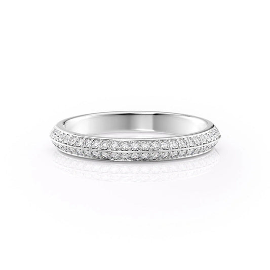 Lab Grown Round Cut Diamond band White Gold Band For Her