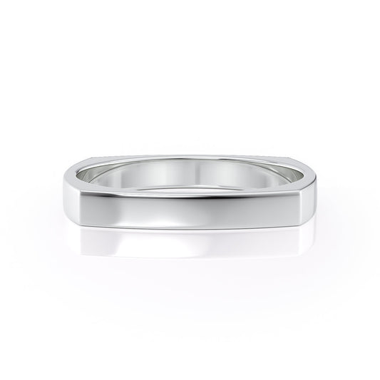 Square Edges Lucas White Gold Band