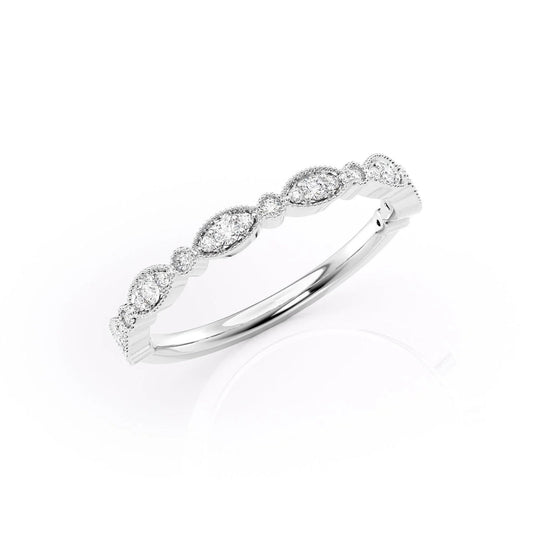 Vintage White Gold Band For Women